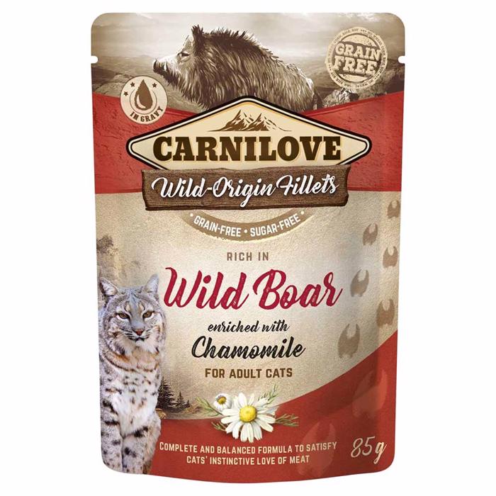 Carnilove Vådfoder til Kat Wild Origin Fillets med Vildsvin & Kamille 85g