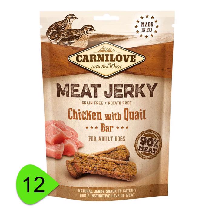 Carnilove Jerky Chicken & Quail ProteinBar Med Kylling & Vagtel STORKØB