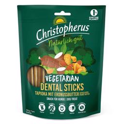 Christopherus Vegetarian Dental Sticks Tapioka og Peanut Butter 250g