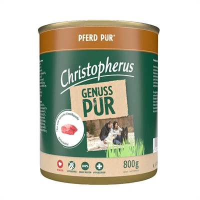 Christopherus Genuss Pur Vådfoder med Hest 800g