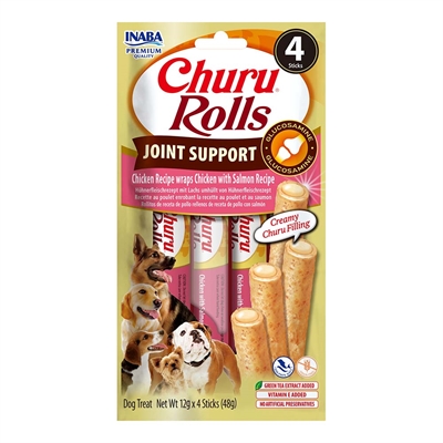Churu Dog Rolls Joint Support Bløde Godbidder med Kylling & Laks