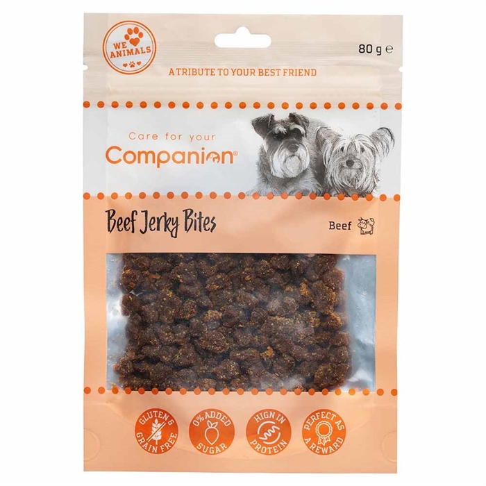 Companion Beef Jerky Bites Små Tørrede Okse Bidder 80g