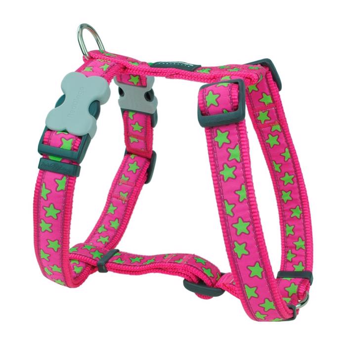 Red Dingo Classic Hundesele Pink Green Star