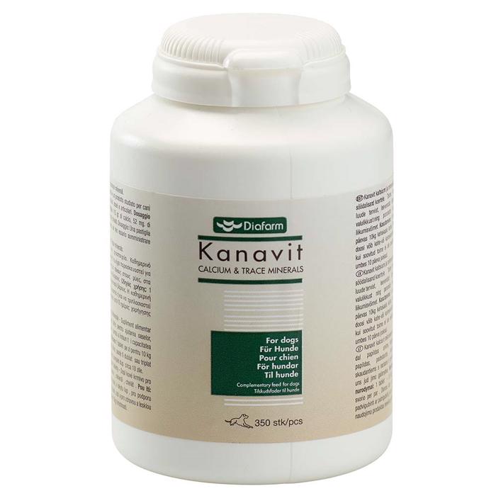 Diafarm Kanavit Calcium & Spor Mineral Tilskud Til Hunde 350 stk.