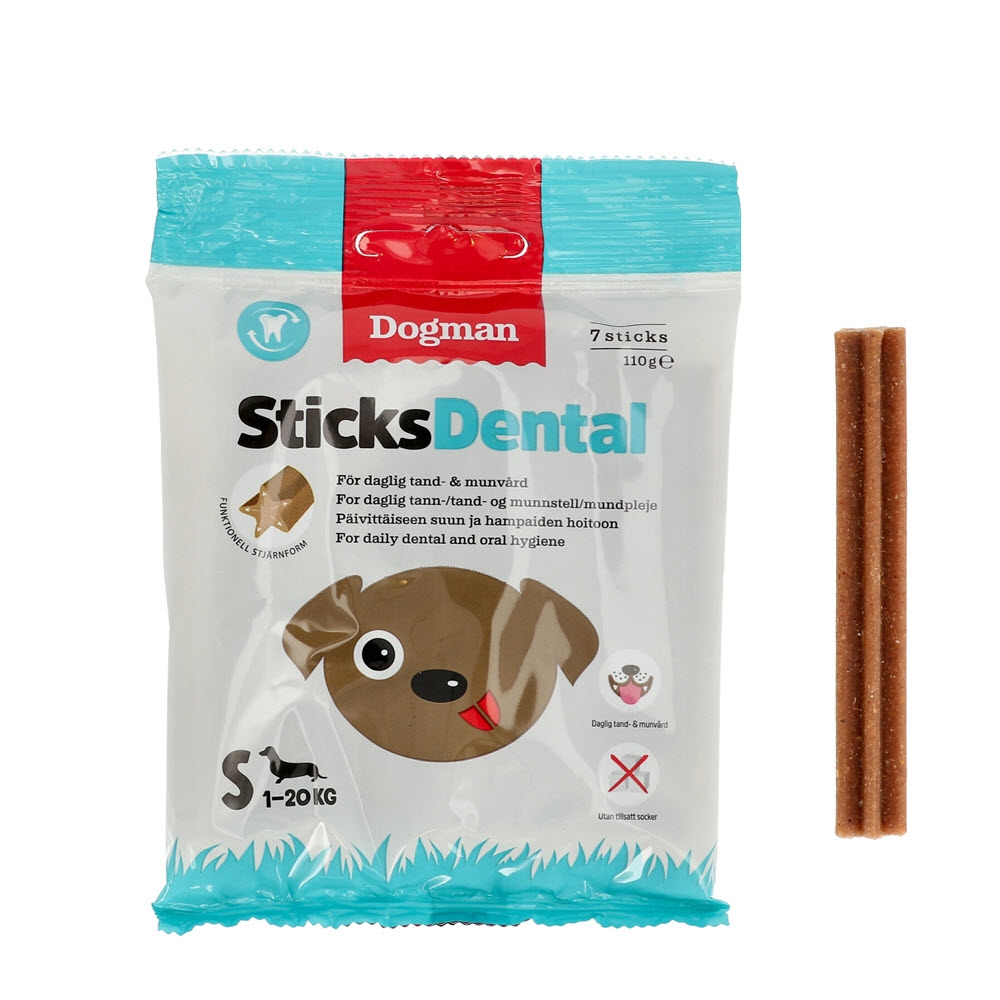 Stå op i stedet Karakter pølse Dogman Dental Sticks Small Ugepakke Med 7 stk