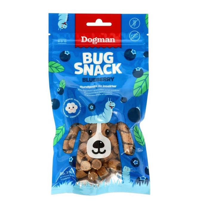 Dogman Hunde Godbidder Bug Snack Blueberry 80g