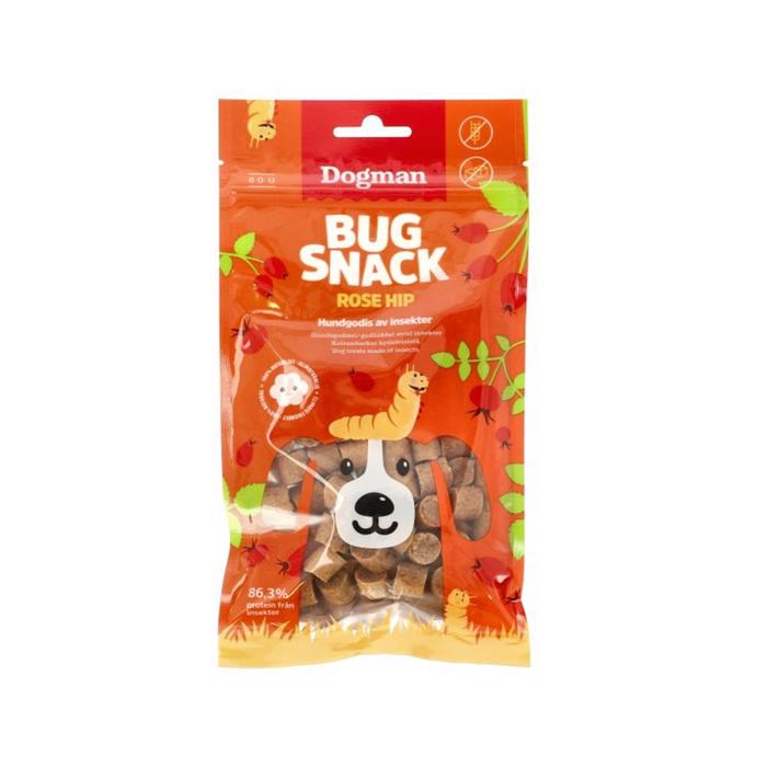 Dogman Hunde Godbidder Bug Snack Rose Hip 80g