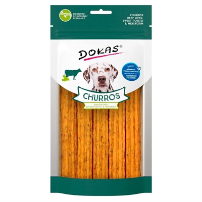 Dokas Churros Hundegodbid Med Okse & Melorme 150g