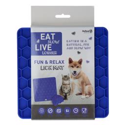 Eat Slow Live Longer Fun & Relax Lick Mat Slikkemåtte Med Dutter Blå