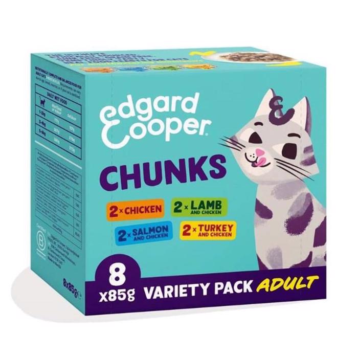 Edgard Cooper Chunks Multipakke med Vådfoder til Kat 8x85g