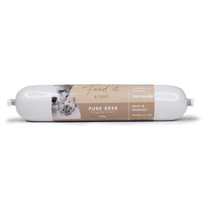 Feed It & Treat Skærefast Pølse med Hjort 400g