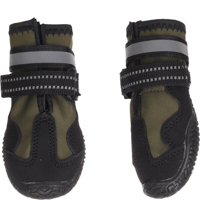 Hundesko Model GLEA Armygrønne Med Skridsikker Sål & Refleks