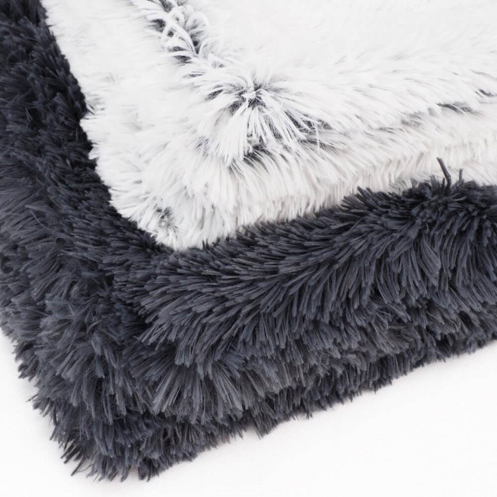 Fluffy Sofa Tæppe Til Hunden Blødt Lækkert Koksgrå 100x70 cm