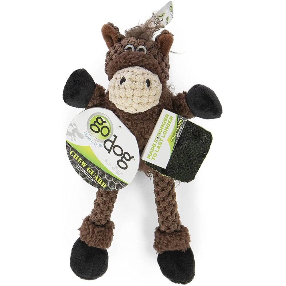 GoDog Checkers White Sitting Horse Chew Guard