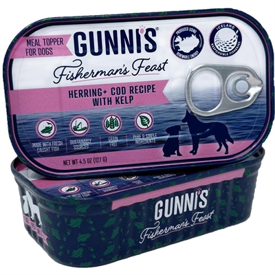 Gunni's Fisherman's Feast Dog Topping med Islandsk Sild & Torsk 127g