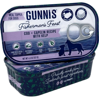 Gunni's Fisherman's Feast Dog Topping med Islandsk Torsk & Lodde 127g