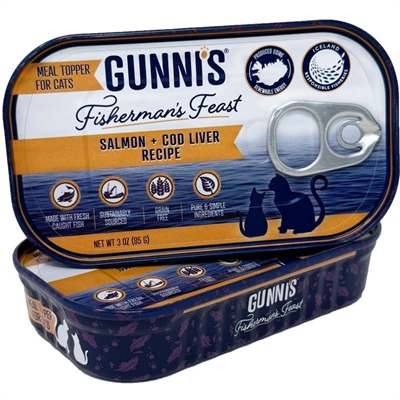 Gunni's Fisherman's Feast Cat Topping med Islandsk Laks & Torskelever 85g