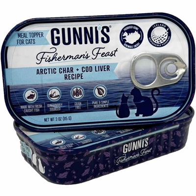 Gunni's Fisherman's Feast Cat Topping med Islandsk Rødding & Torskelever 85g