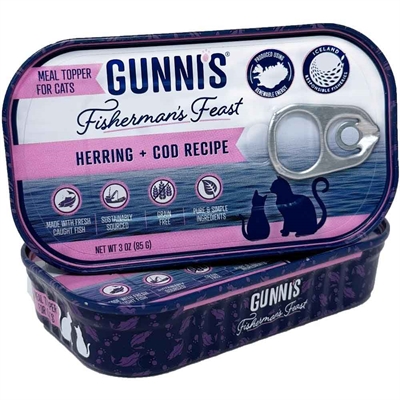 Gunni's Fisherman's Feast Cat Topping med Islandsk Sild & Torsk 85g