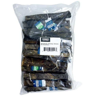 Gunni's Wolffish Store Tyggestænger af Ren Havkatskind Fra Island Storkøb 25stk