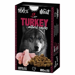 Alpha Spirit Hunde Godbidder af 100% Fersk Kød TURKEY 80g