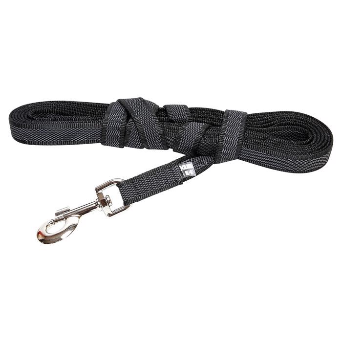 Julius K9 Super Grip Hundeline MED håndtag Sort & Grå 5 Meter 14mm