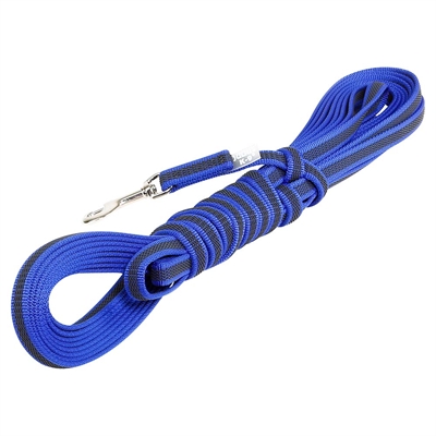 Julius K9 Super Grip Hundeline MED håndtag Blå & Grå 10 meter 14mm