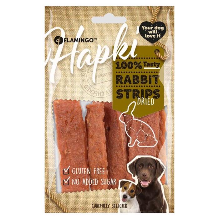 Hapki Rabbit Strips Lækre HundeSnack Med Kanin 85g
