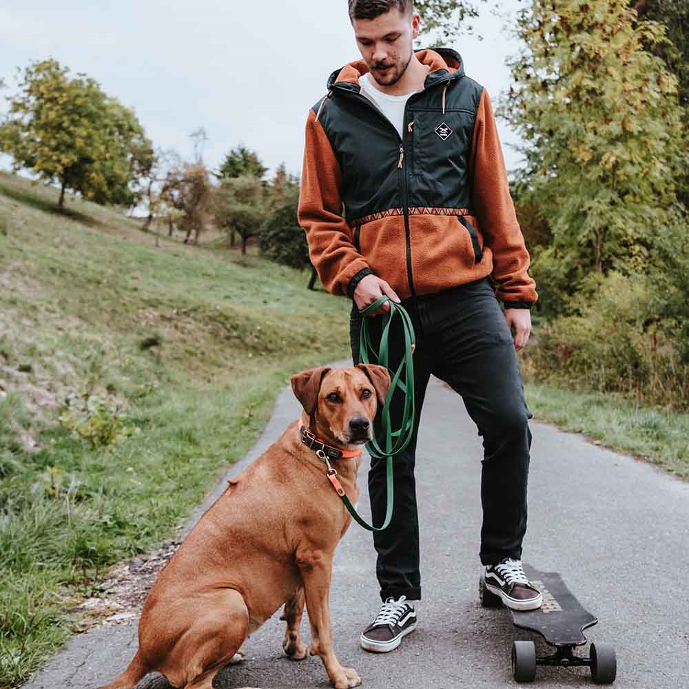 Hunter Convenience Gummi Spor Line Til Hund 5 Meter x 1,5cm Mørkegrøn