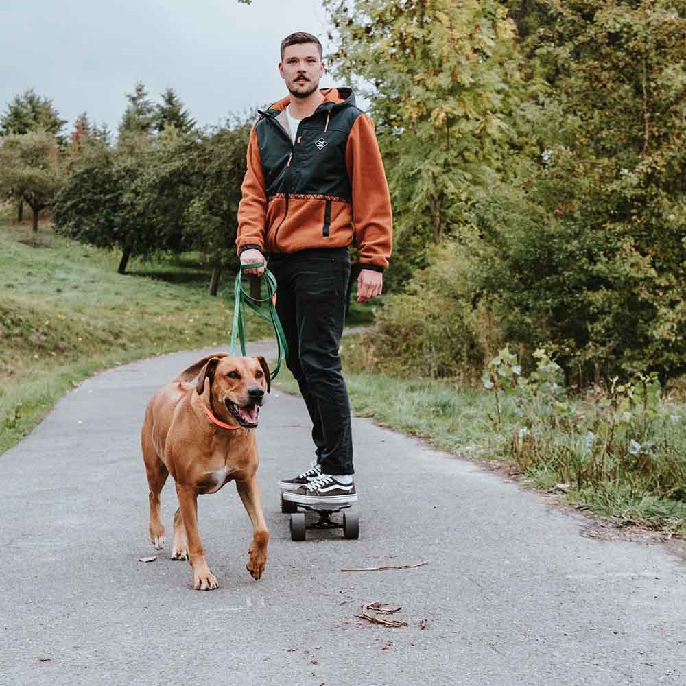 Hunter Convenience Gummi Spor Line Til Hund 5 Meter x 1,5cm Mørkegrøn