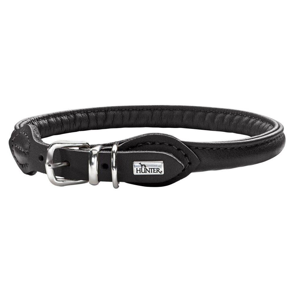 HUNTER Ronde en zachte nikkel trainingshalsband met stop, 60 x 10 cm
