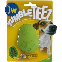 JW Tumble TeeZ Treat Toy Green Godbids Dispenser Til Aktivering Small