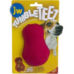 JW Tumble TeeZ Treat Toy Red Godbids Dispenser Til Aktivering Medium