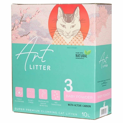 Art Litter 3 Super Premium Klumpende Kattegrus Baby Powder 10L