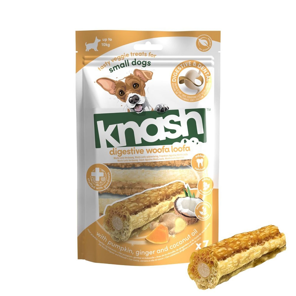 Knash Woofa Loofa Dentalstick Græskar & Ingefær Small 7stk