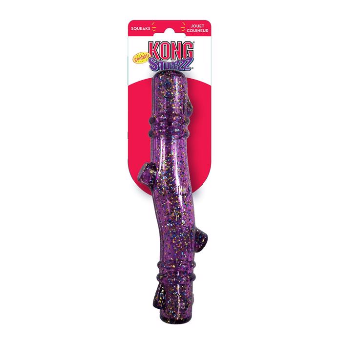 KONG Confetti Squeezz Stick kastelegetøj med Piv Til hunden