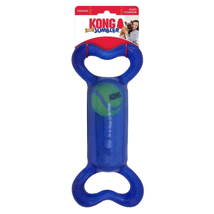 KONG Jumbler Tug med Piv og Indvendig Bold BLÅ