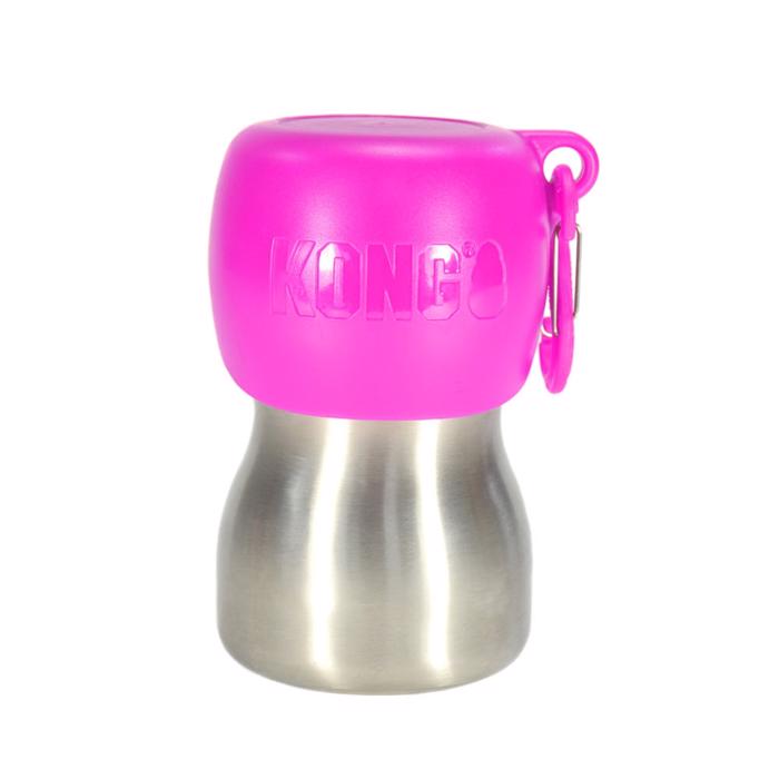 KONG H2O Rustfri Design Vandflaske Til Hund 280ml Pink