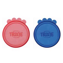 Trixie Dåselåg Til Vådfoder I Smarte Farver 2-Pack Ø10cm Rød Blå