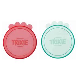 Trixie Dåselåg Til Vådfoder I Smarte Farver 2-Pack Ø10cm Rød Grøn