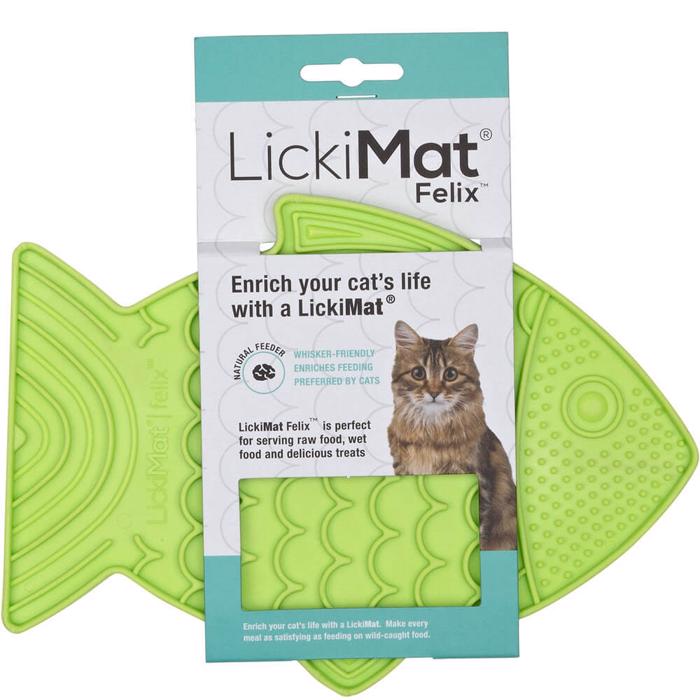 LickiMat CAT Felix Silikone Aktivitets- Slikkemåtte Grøn