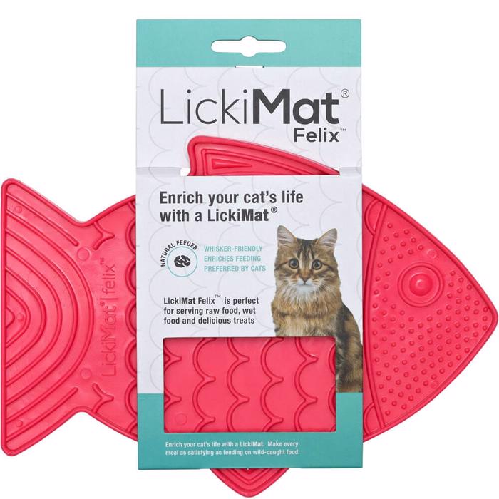 LickiMat CAT Felix Silikone Aktivitets- Slikkemåtte Pink