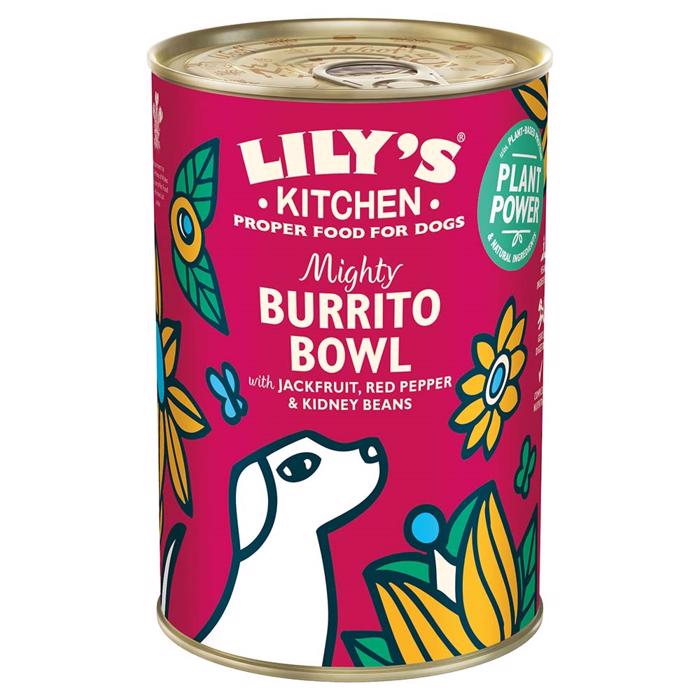Lily\'s Kitchen Plantebaseret Vådfoder Til Hunden Mighty Burrito Bowl 400g - OKT DATOVARER