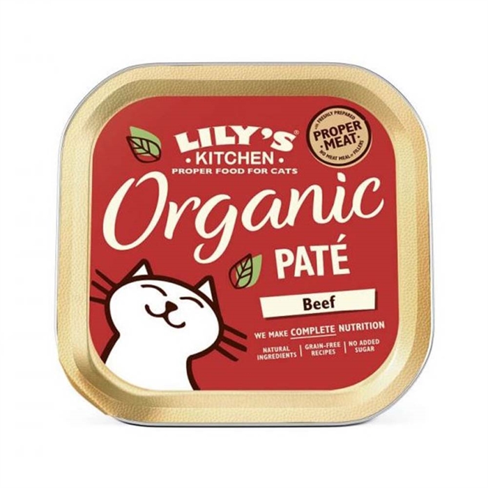 Lily\'s Kitchen Organic Økologisk Paté Til Katten Okse 85g