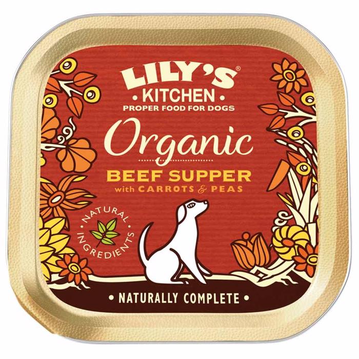 Lily\'s Kitchen Organic Beef Supper Vådfoder Til Voksne Hunde 150g