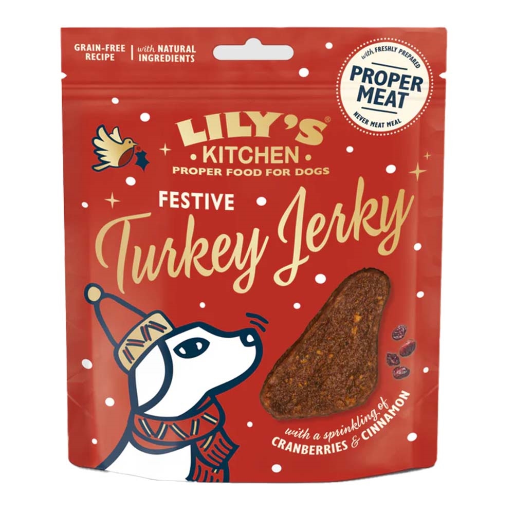 Lily\'s Kitchen Festive Turkey Jerky Hunde Julesnack 70g