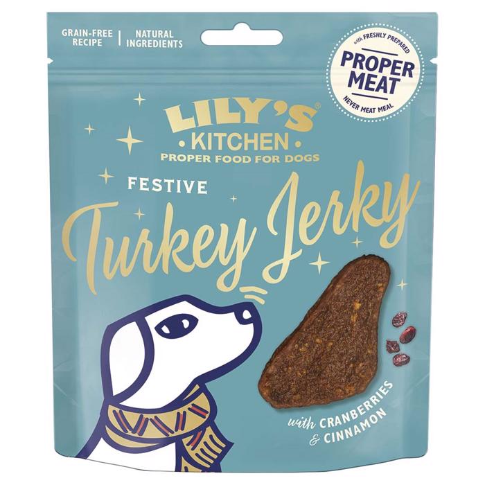 Lily\'s Kitchen Treat Turkey Jerky Festive Hold Fest For Din Hund