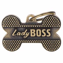 My Family Hundetegn Bronx Bronzefarvet Ben med Teksten Lady Boss