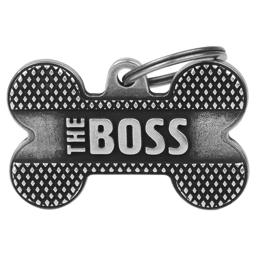 My Family Hundetegn Bronx Sølvfarvet Ben med Teksten The Boss