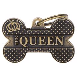 My Family Hundetegn Bronx Bronzefarvet Ben med Teksten The Queen